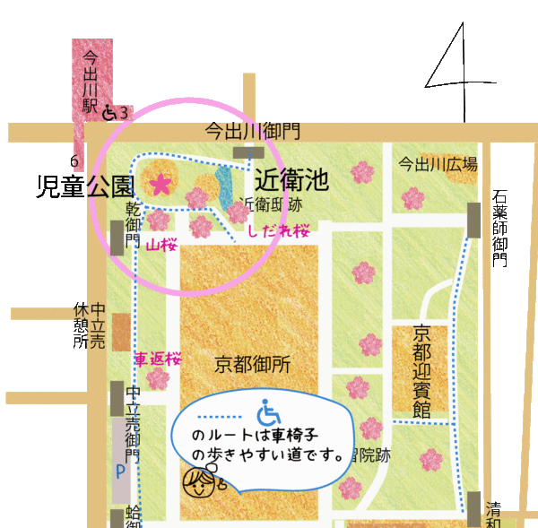 京都御所 児童公園 桜